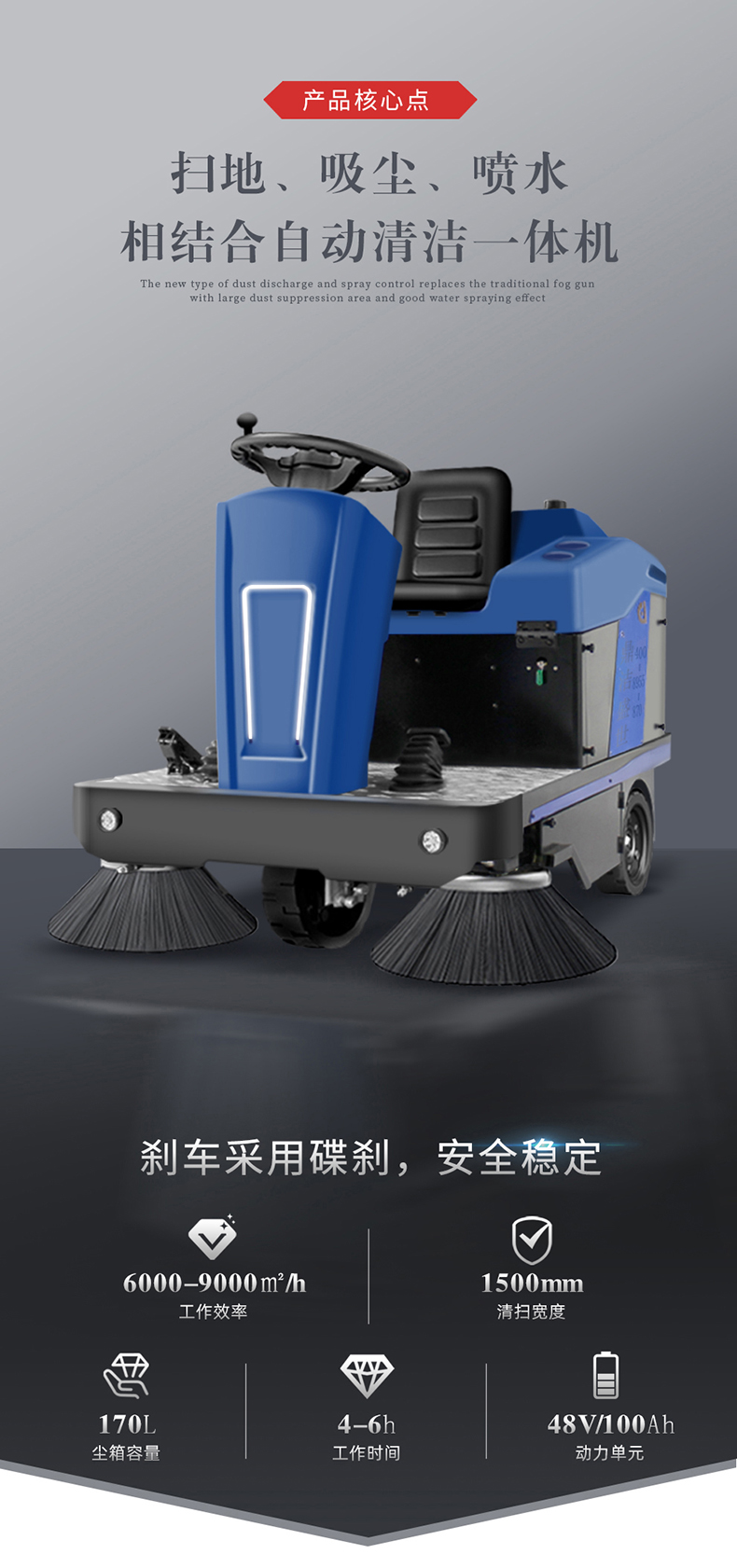 工業(yè)掃地車鼎潔盛世DJ1500掃地機66